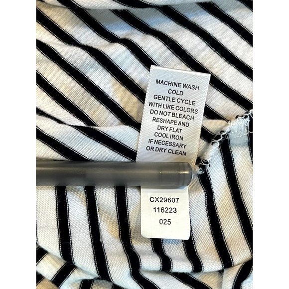 Cable & Gauge Women Cold Shoulder Top Striped Boat Neck Black White Size Medium - Picture 7 of 7